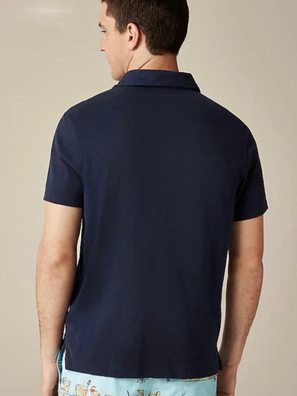 NWT J. Crew Sueded Cotton Polo Shirt Navy Blue